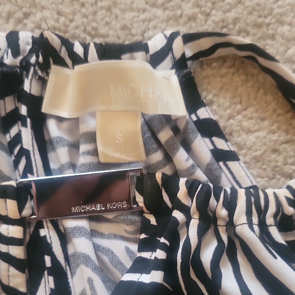 Michael Kors Black and White Zebra Tank Top - Picture 2 of 3